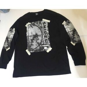 Sniper Gang Kodak Black 2XL Long Sleeve Graphic T Shirt Tee Black Mens